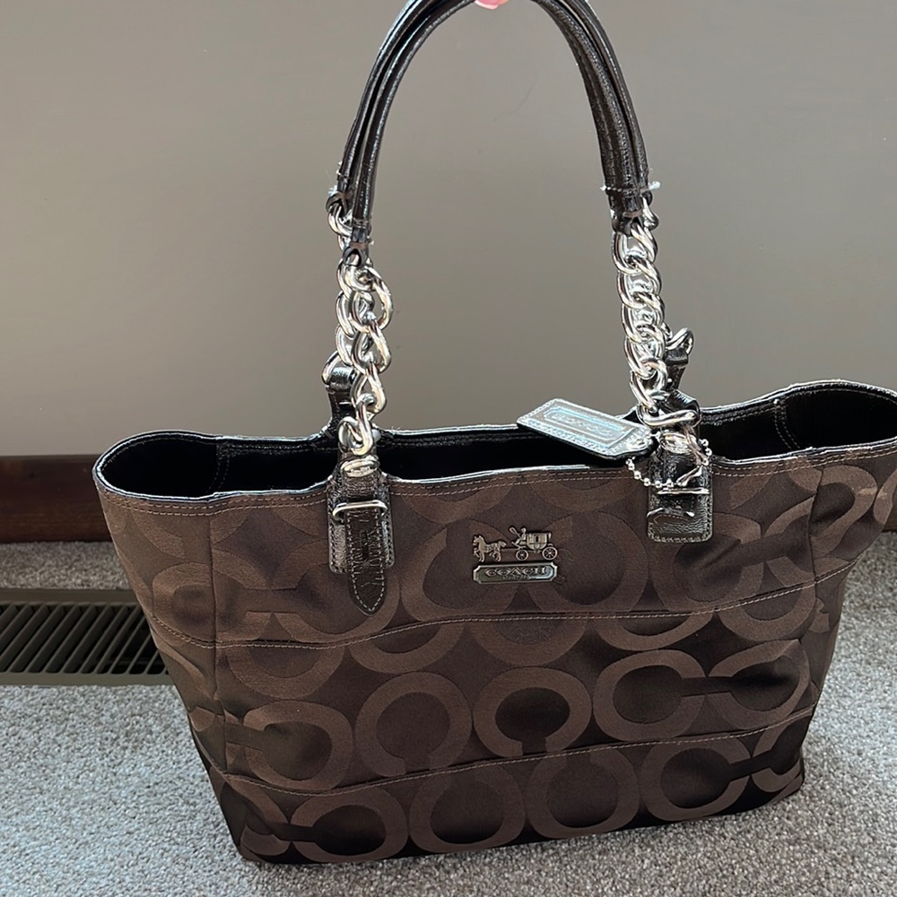 Brown Signature Coach handbag